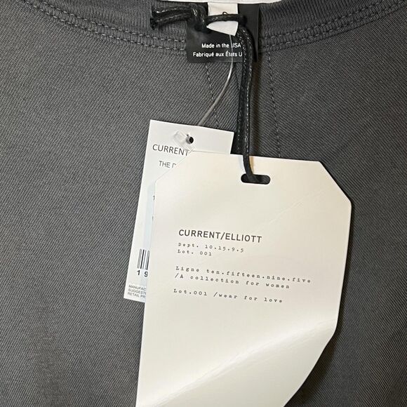 Current/Elliott Shirt Womens 0 Washed Gray The Draped Tee Made USA Twist Front - Picture 5 of 13